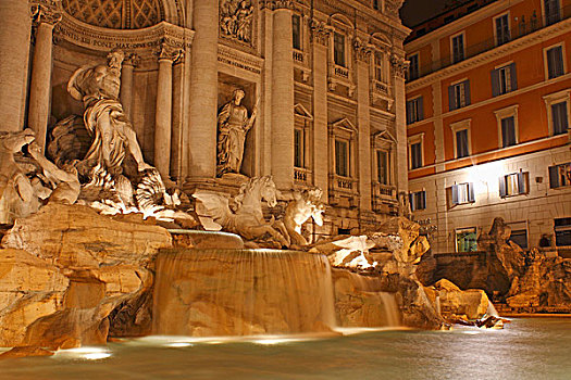景观灯,喷泉,罗马,拉齐奥,意大利