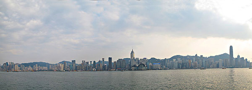 香港九龙维多利亚湾全景图