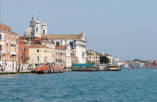 教堂,水岸,运河,威尼斯,意大利