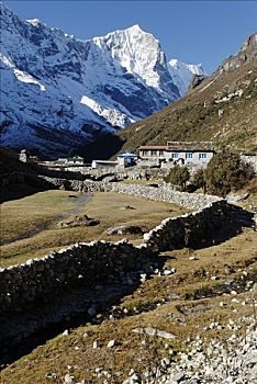 夏尔巴人,乡村,山谷,萨加玛塔国家公园,昆布,尼泊尔