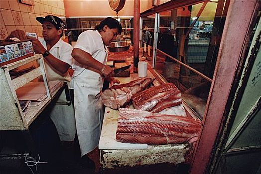 鲨鱼,肉,出售,肉店,圣荷塞,哥斯达黎加
