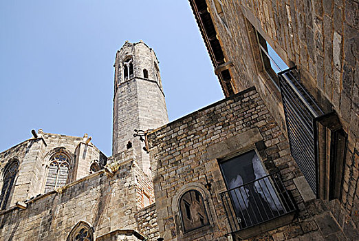 钟楼,小教堂,艾格思,哥特区,巴塞罗那,加泰罗尼亚,西班牙,欧洲
