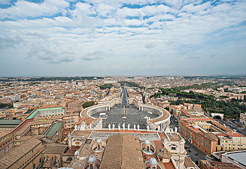 风景,穹顶,圣彼得大教堂,广场,梵蒂冈,罗马,拉齐奥,意大利,欧洲