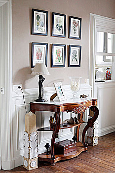雕刻,老式,桌子,白色,传统,室内
