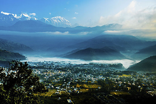 尼泊尔,波卡拉,日出
