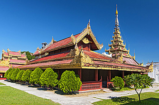 曼德勒,宫殿,缅甸,皇宫