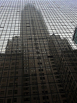 反射,相对,建筑,曼哈顿,纽约,美国,北美