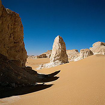 西部,埃及,白沙漠,沙丘,侵蚀,排列