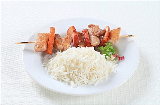 猪肉,扦子,米饭