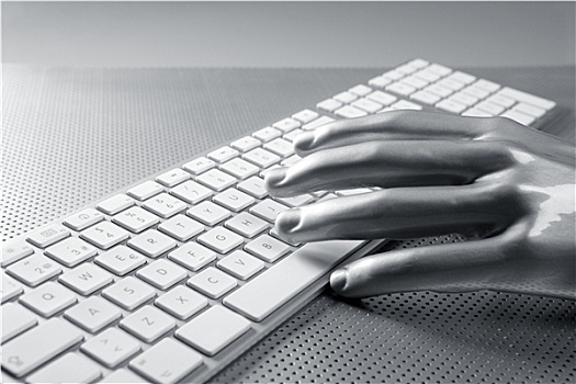电脑键盘,铝,银,手