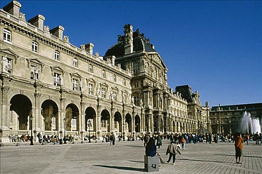 人群,汇集,户外,博物馆,巴黎,法国