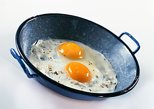 煎鸡蛋,两个,蛋,蛋黄,锅