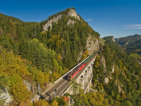 塞梅宁,铁路,高架桥,区域,下奥地利州,奥地利,欧洲