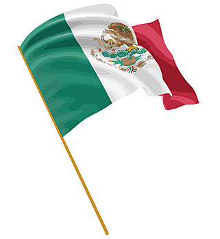 墨西哥国旗,布,表面,白色,图像,裁剪,小路