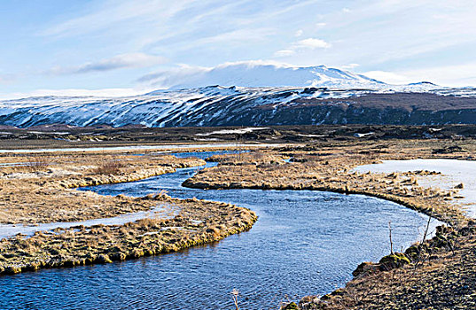 火山,冰岛高地,冬天,一个,动作,冰岛,大幅,尺寸