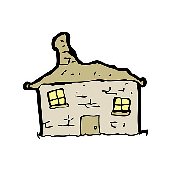 卡通,破烂不堪,老,房子