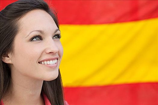 女青年,西班牙国旗