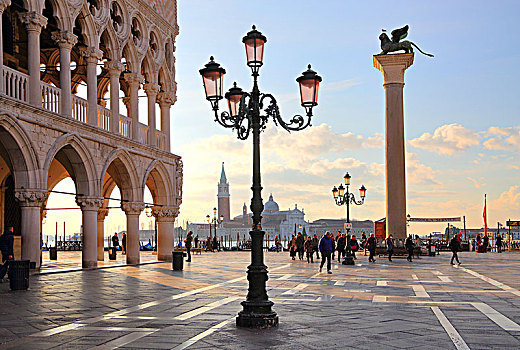宫殿,背影,岛屿,圣乔治奥,威尼斯,意大利,欧洲