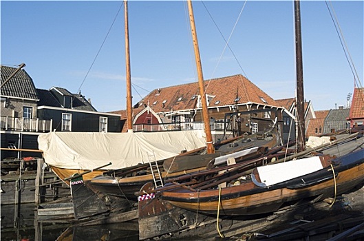 船,院子,渔船,港口,荷兰