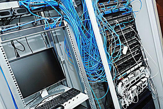 网络服务器,房间,线缆