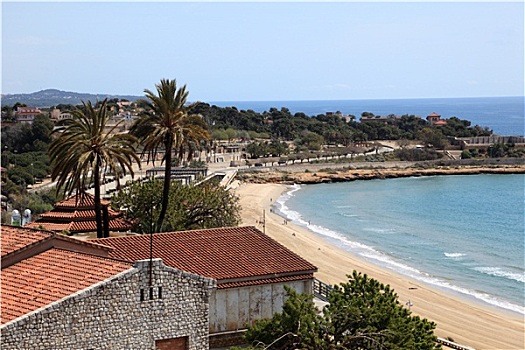 风景,海滩,塔拉戈纳省,西班牙