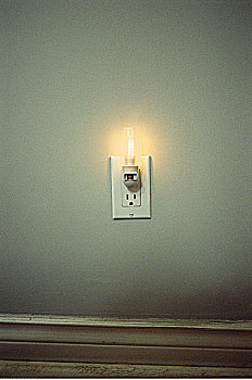夜灯,墙壁插座