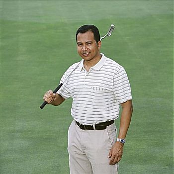 肖像,男性,打高尔夫