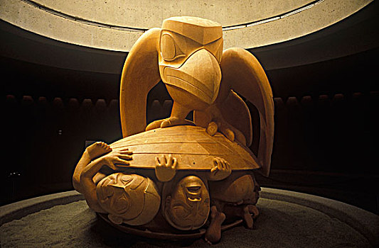 大乌鸦,男人,雕塑,不列颠哥伦比亚省,加拿大