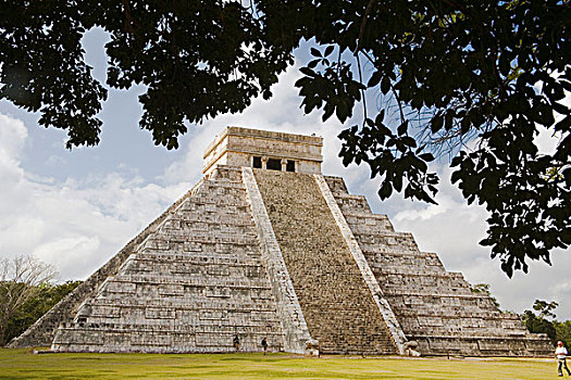 墨西哥,尤卡坦半岛,奇琴伊察,大,前哥伦布时期,遗迹,建造,玛雅,金字塔,库库尔坎,卡斯蒂略金字塔