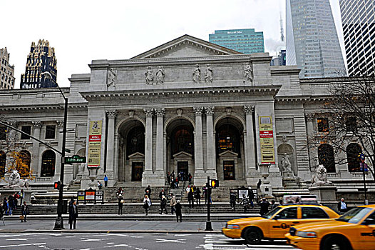 纽约公共图书馆,第5大道,曼哈顿中城,纽约,美国,北美