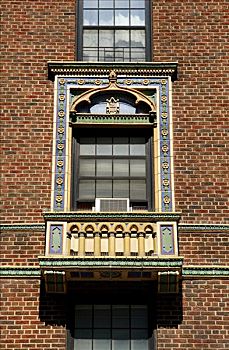 装饰,窗框,格林威治村,纽约,美国