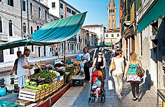 蔬菜,市场,船,球衣,威尼斯,意大利,欧洲