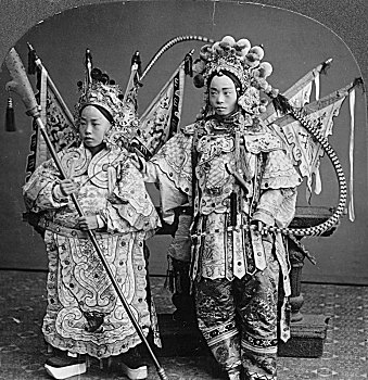 中国人,新娘新郎,广东,中国,迟,19世纪,早,20世纪,艺术家,风景