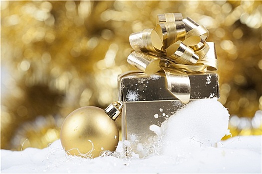 圣诞节,背景,雪,圣诞球,礼盒