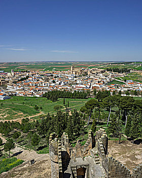 风景,壁,贝尔蒙特,城堡,昆卡省,区域,西班牙,欧洲
