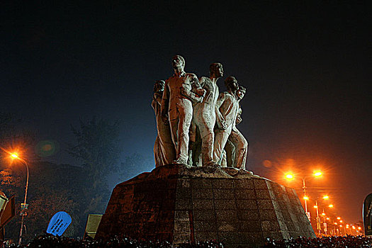 纪念,雕塑,达卡,大学,孟加拉,二月,2008年