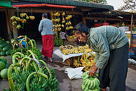 市场货摊,缅甸,亚洲
