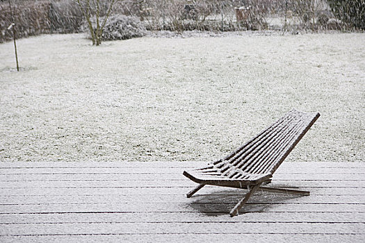 庭院椅,积雪