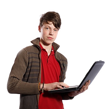 青少年,笔记本电脑