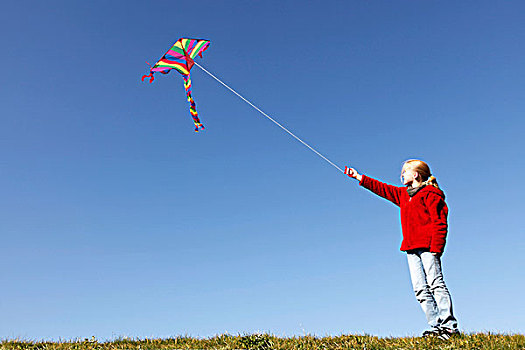 女孩,放风筝