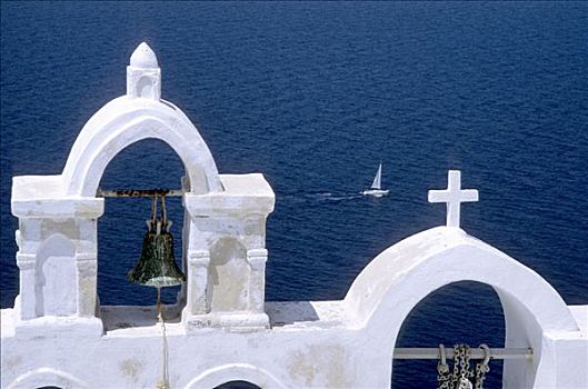 希腊,基克拉迪群岛,小教堂,海边