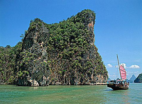 中国帆船,攀牙,湾,泰国