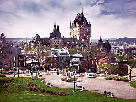 夫隆特纳克城堡,魁北克老城,城市,魁北克,加拿大,北美