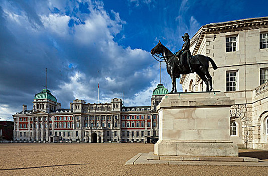 马,守卫,游行,建筑,伦敦,英国