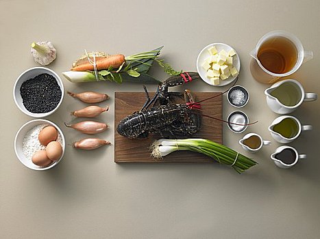 成分,黑色,小扁豆汤,龙虾,软,鸡蛋面,德国