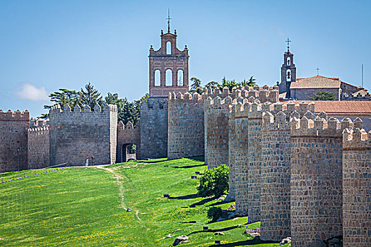 景色,中世纪城市,墙壁,西班牙,联合国教科文组织,清单