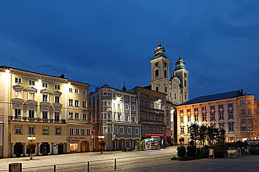 大广场,老教堂,林茨,上奥地利州,奥地利,欧洲