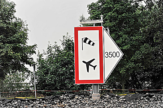 交通标志,飞行,靠近,空中客车,植物,芬克威尔德,汉堡市,德国,欧洲