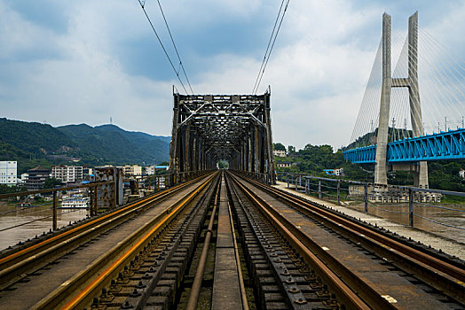 重庆铁路长江大桥特写