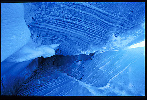 冰,洞穴,冰河,肯奈半岛,冬天